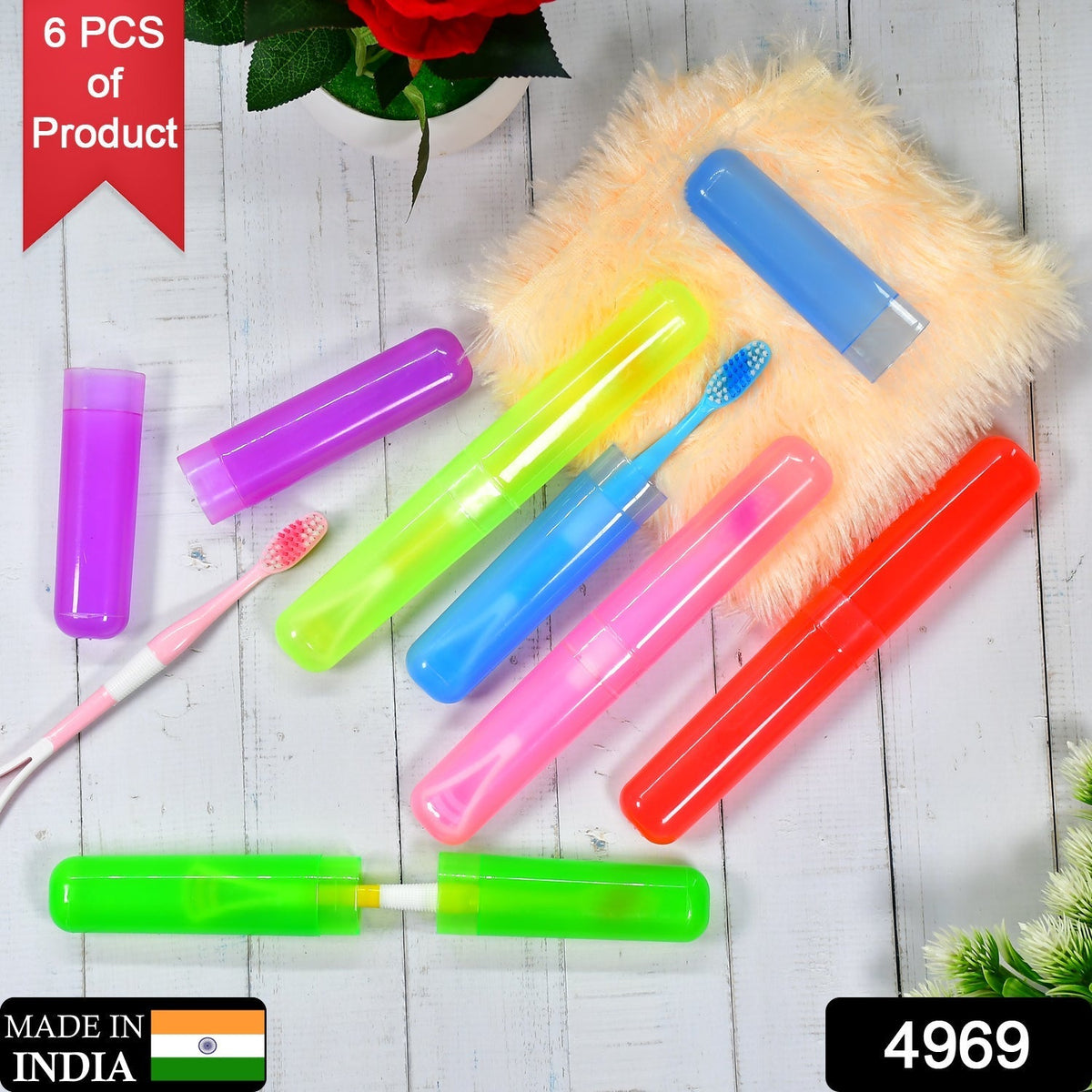 6Pc Plastic Toothbrush Cover Set