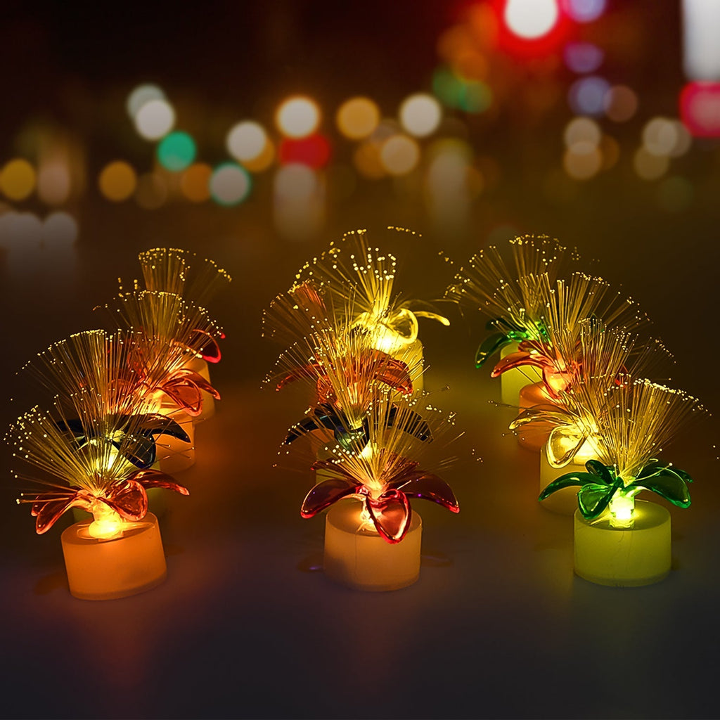 Pack of 12 Mini Fiber Optic LED Table Centerpieces for Diwali