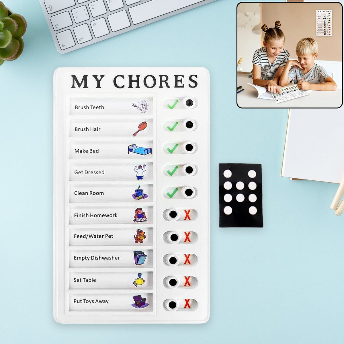 Portable Chores Note Board – Home Management Planning Memo Board (20×12 cm)