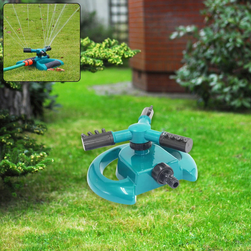 3 Arm 360° Sector Rotating Water Sprinkler Garden Pipe Hose Irrigation Yard