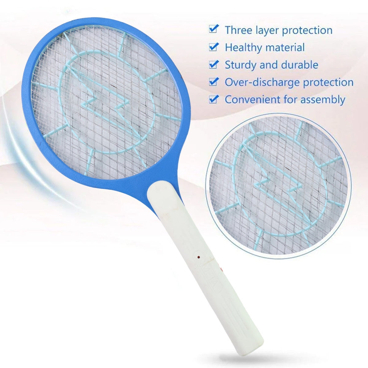 Anti Mosquito Racquet Rechargeable Insect Killer Bat with LED Light