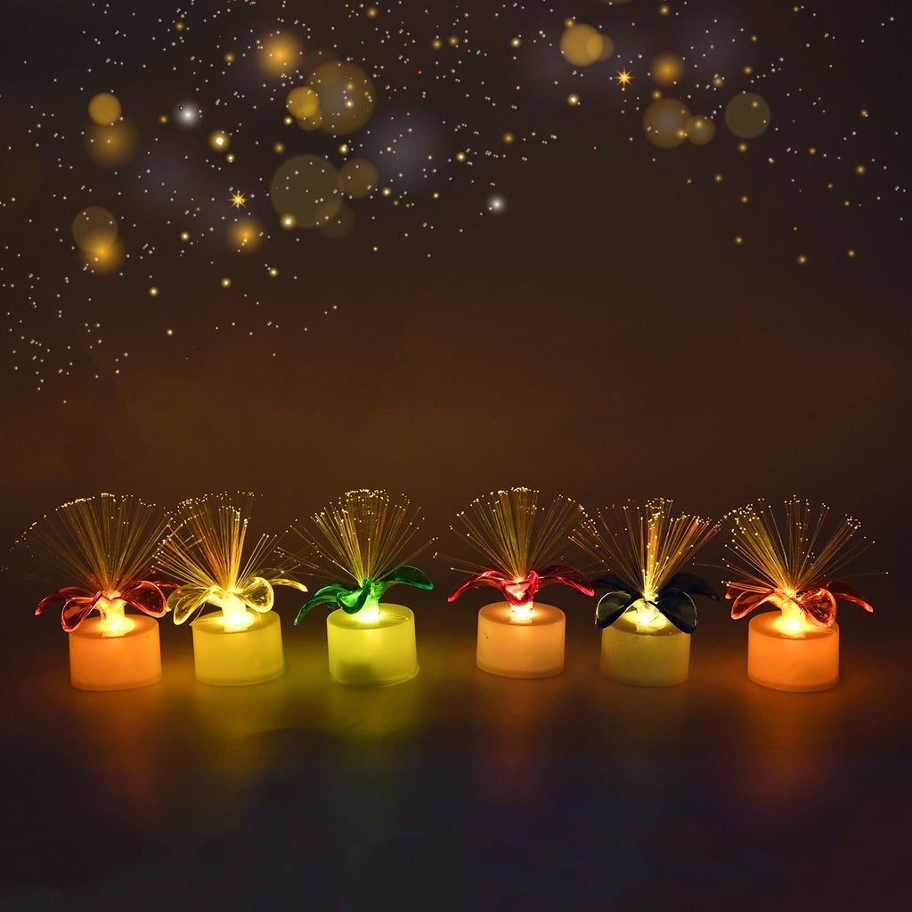 Pack of 12 Mini Fiber Optic LED Table Centerpieces for Diwali