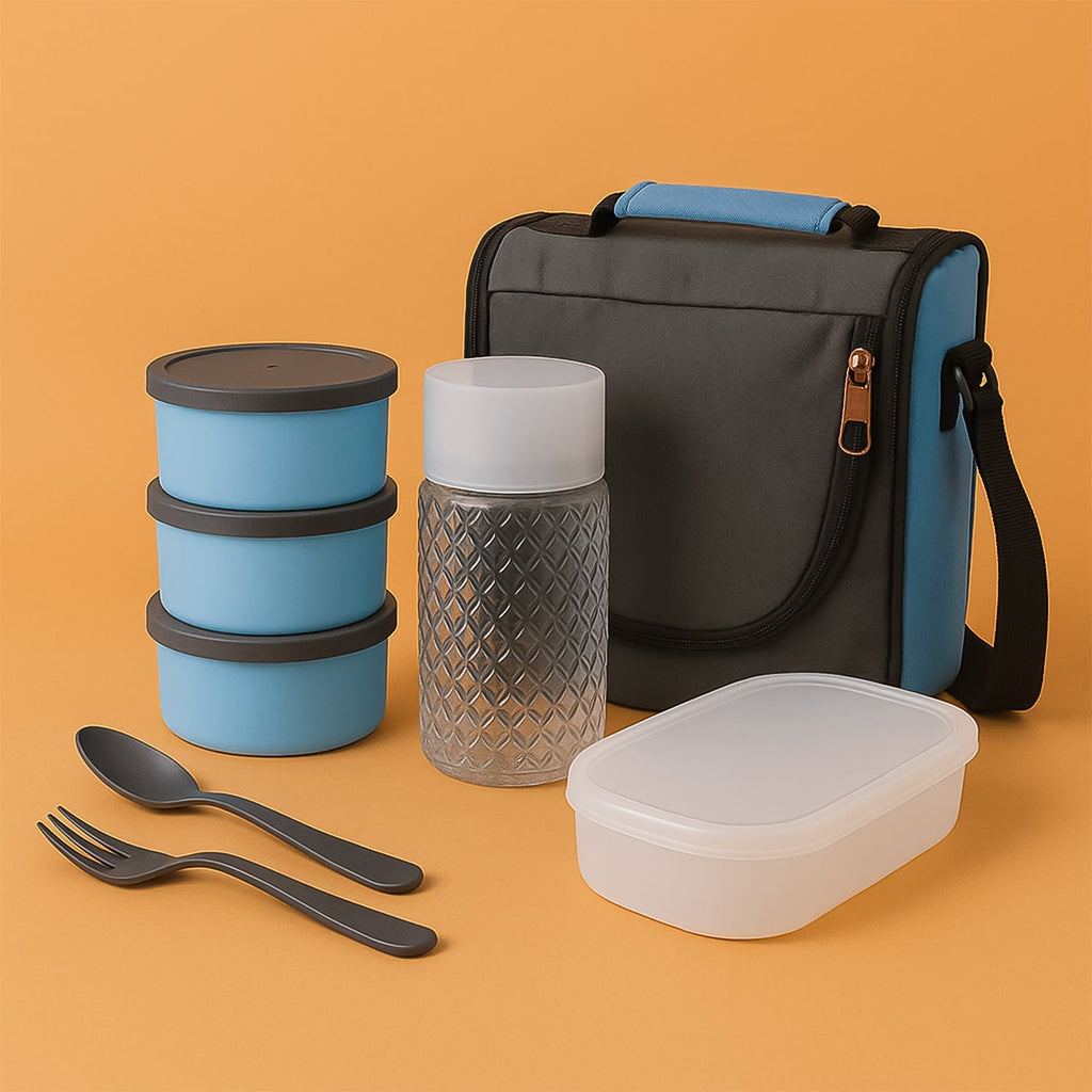 All-in-One Lunch Box with Fabric Bag for Office & School