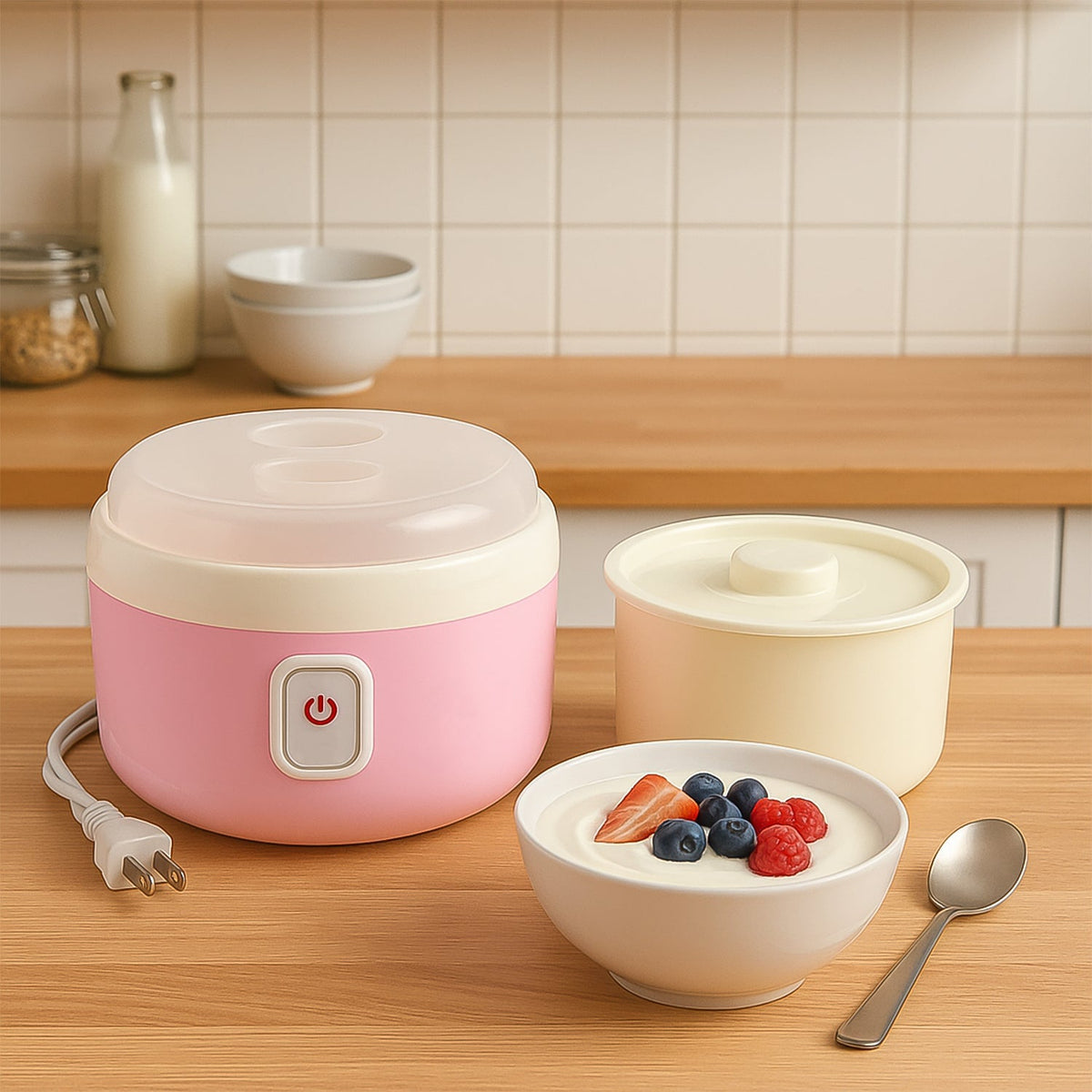 Yogurt Maker Machine, Plastic Container Electric Yogurt Maker