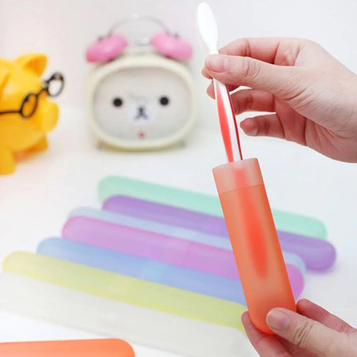 6Pc Plastic Toothbrush Cover Set