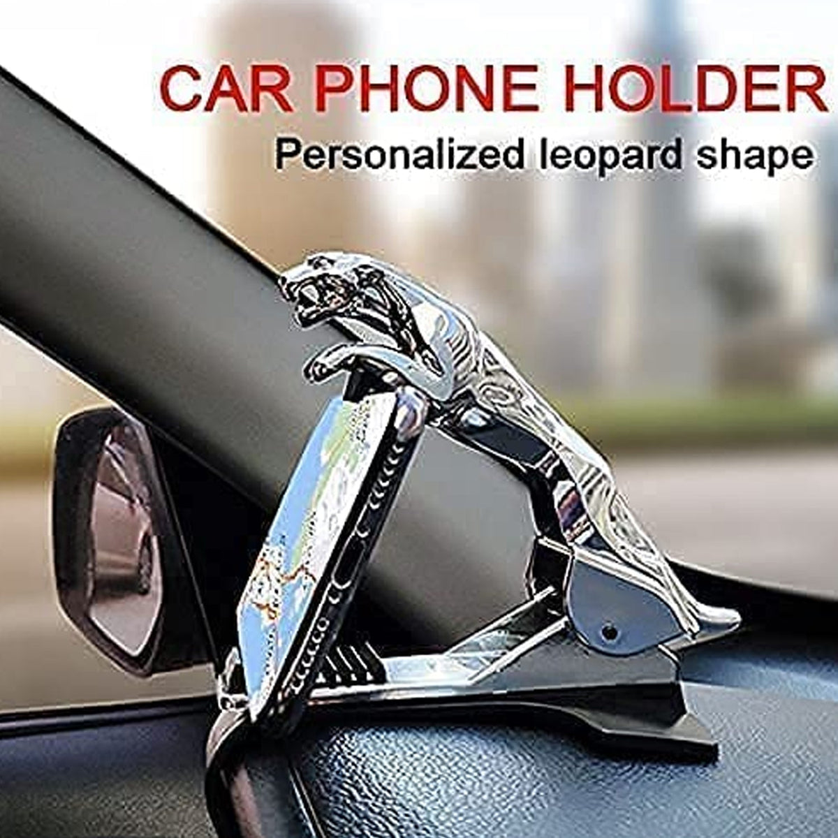 Leopard Shape Plastic Phone Clip Stand for Car
