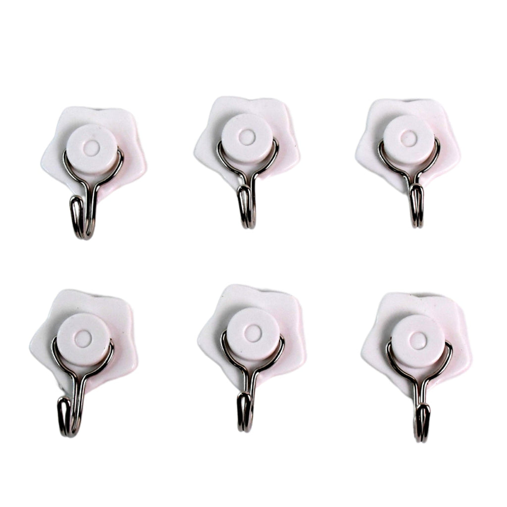 Multipurpose Self Adhesive Plastic Wall Hooks - 6 pcs
