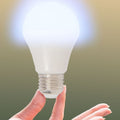 LED bulb with a white light beam.