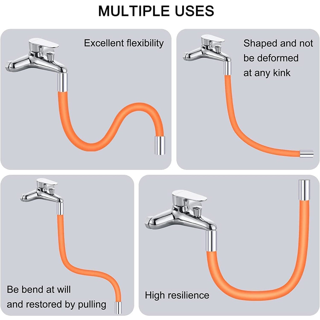 Flexible Water Tap Extender, 360° Bending Faucet Extension Tube with Connector (18cm)