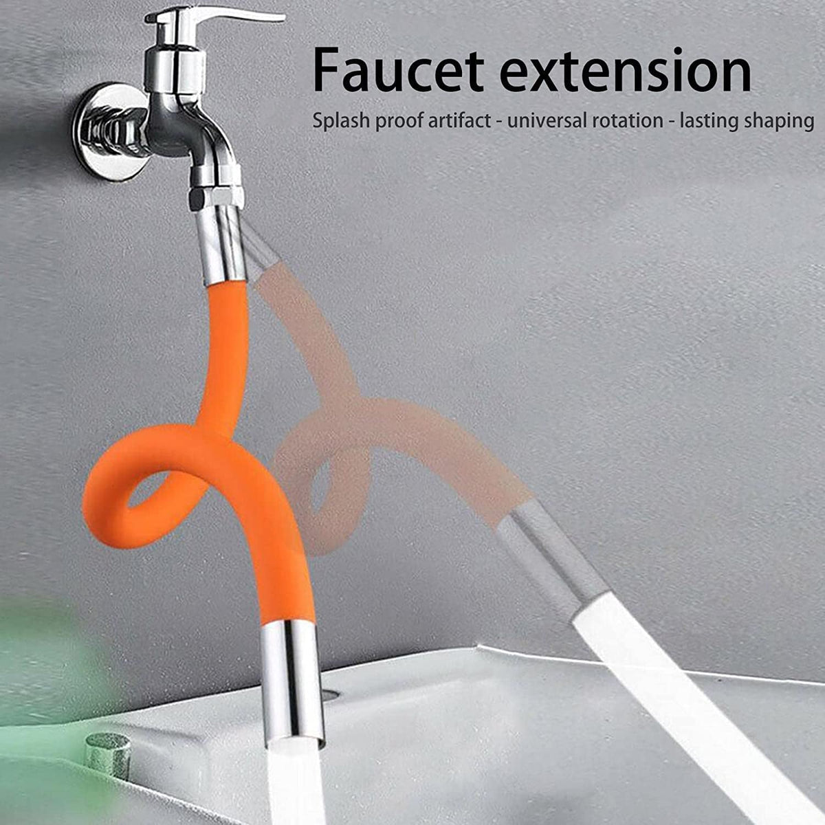 Flexible Water Tap Extender - 360° Adjustable Foaming Extension Tube Connector (46cm)