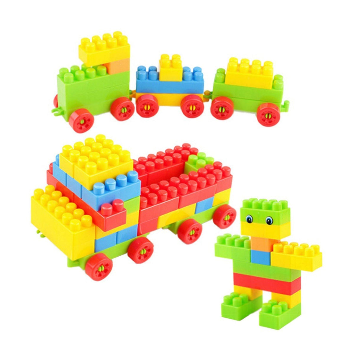 Educational block game set for kids with colorful bricks