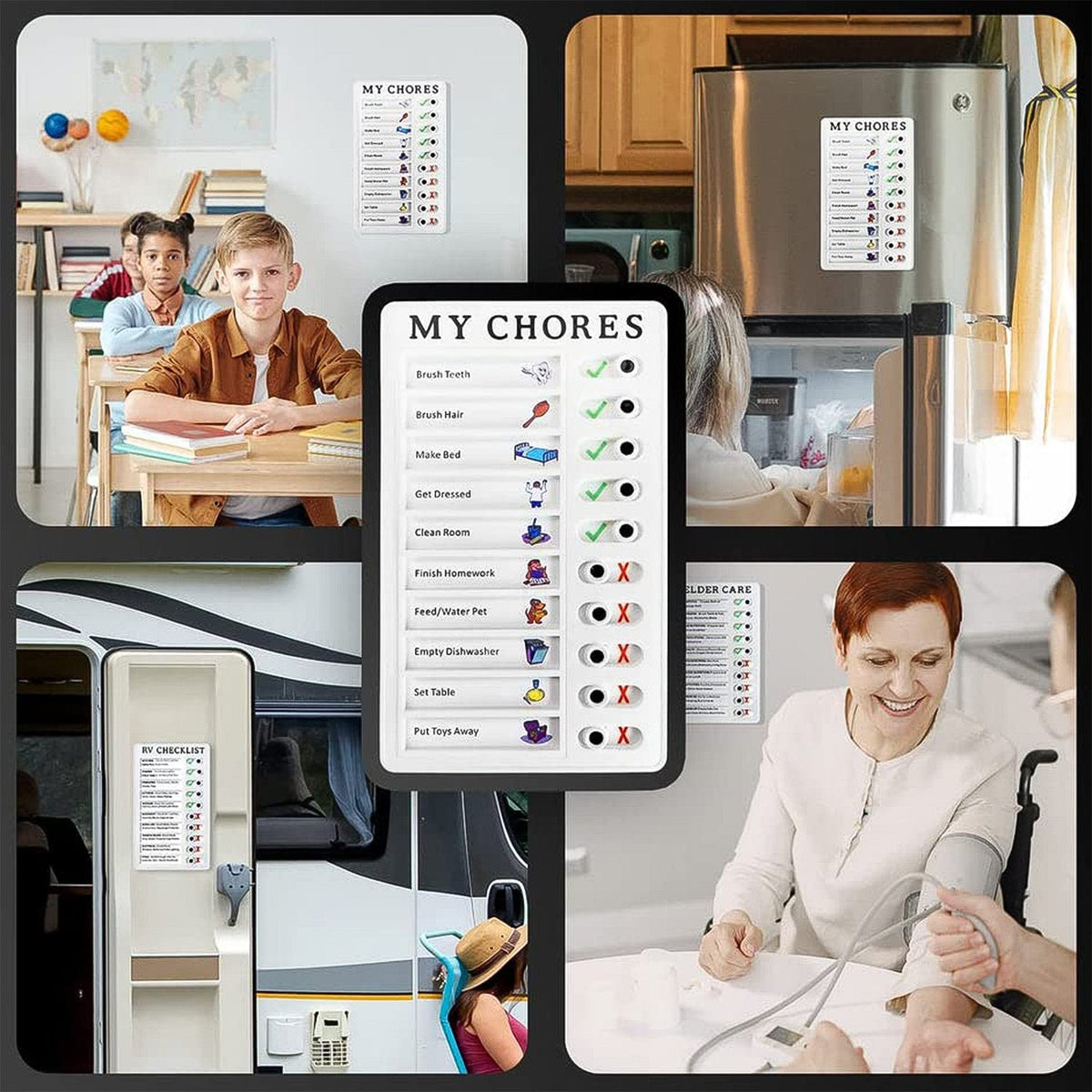 Portable Chores Note Board – Home Management Planning Memo Board (20×12 cm)