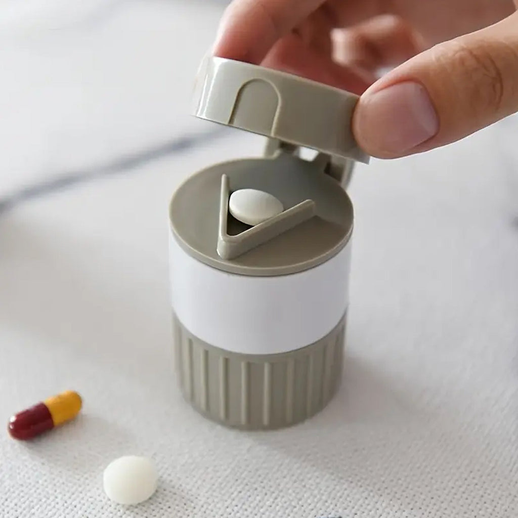 4-in-1 Medicine Cutter, Crusher, Storage Box for Pills