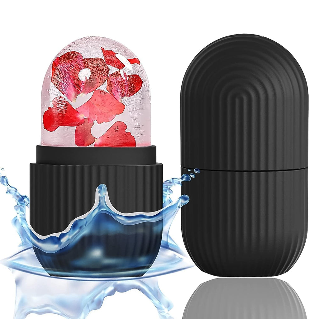 Face Ice Roller Massager for Swelling & Puffiness Reduction (Black)