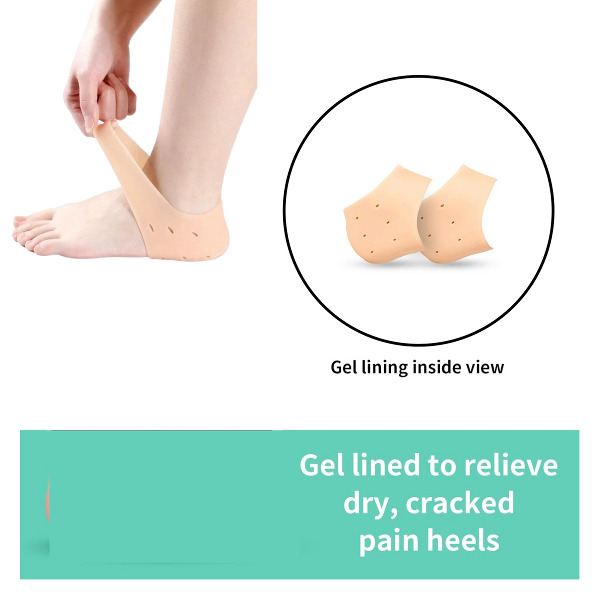 Anti Crack Silicon Gel Heel Moisturizing Socks for Foot Care Men Women (Loose Pack)