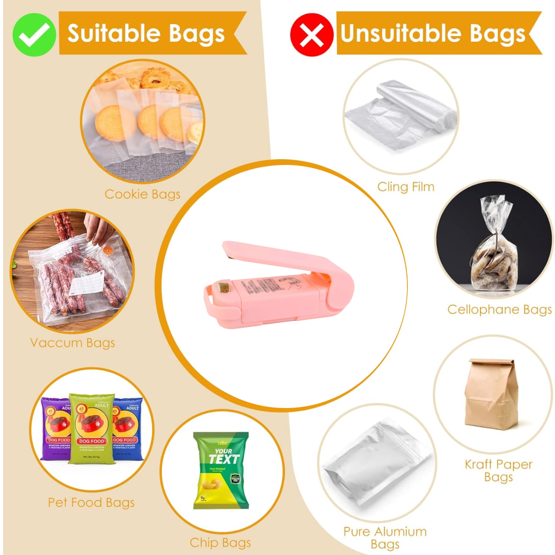 Mini Plastic Bag Sealer – Portable Heat Sealing Machine (Battery Operated / 1 Pc)