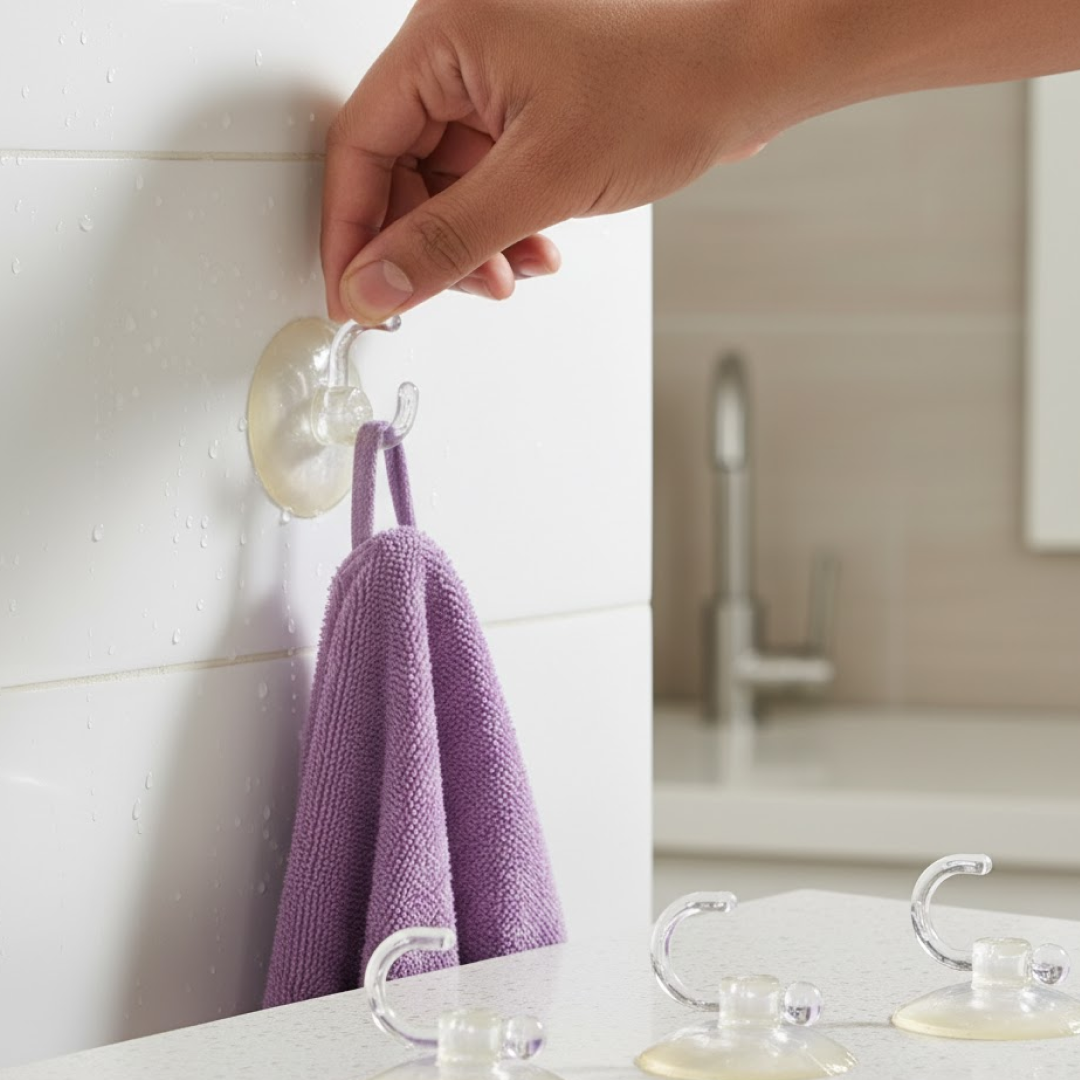 Transparent Rubber Vacuum Hangers for Bathroom, Kitchen, and Wall