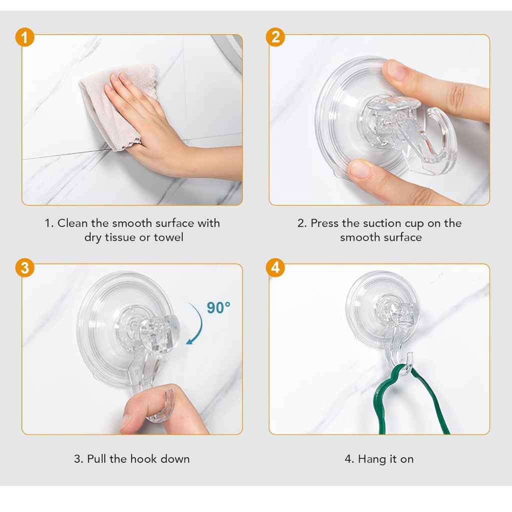Transparent Rubber Vacuum Hangers for Bathroom, Kitchen, and Wall