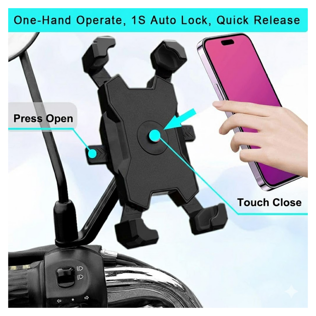 Mobile Phone Holder  View Mirror Mount Solid Metal Cradle for Bike and Phones