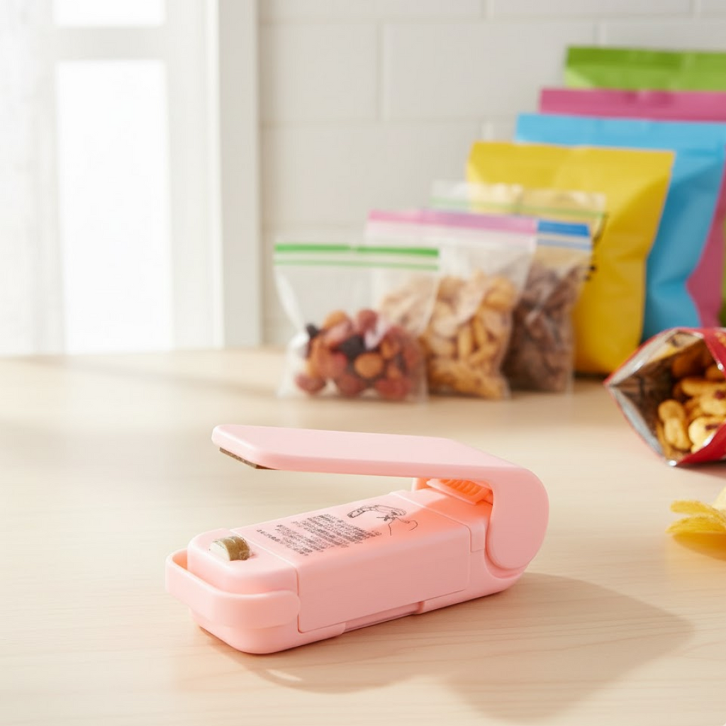 Mini Plastic Bag Sealer – Portable Heat Sealing Machine (Battery Operated / 1 Pc)