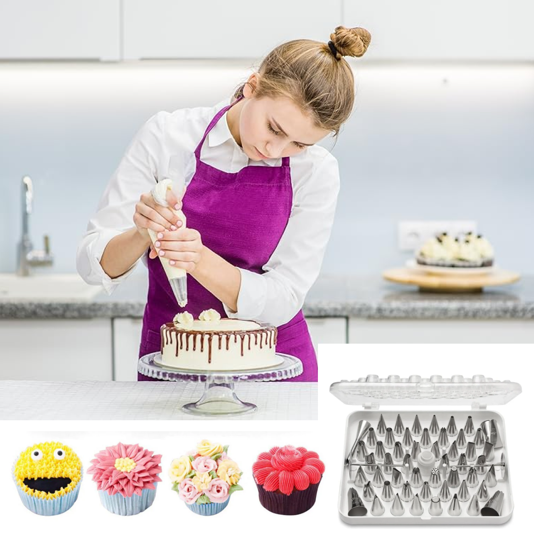 Cake Nozzle Set for Pastry Decorations (55-Piece)