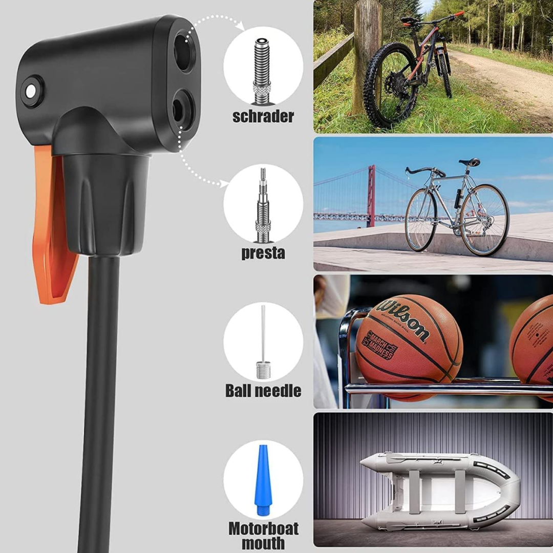 Portable Mini Bike Pump with Gauge