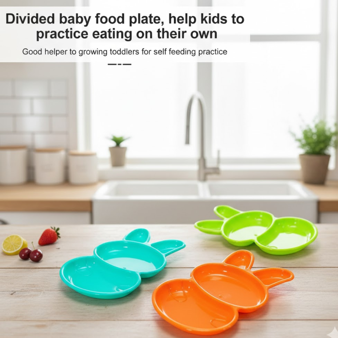 6-Piece Rabbit Shape Dish Set for Kids (Multicolor)