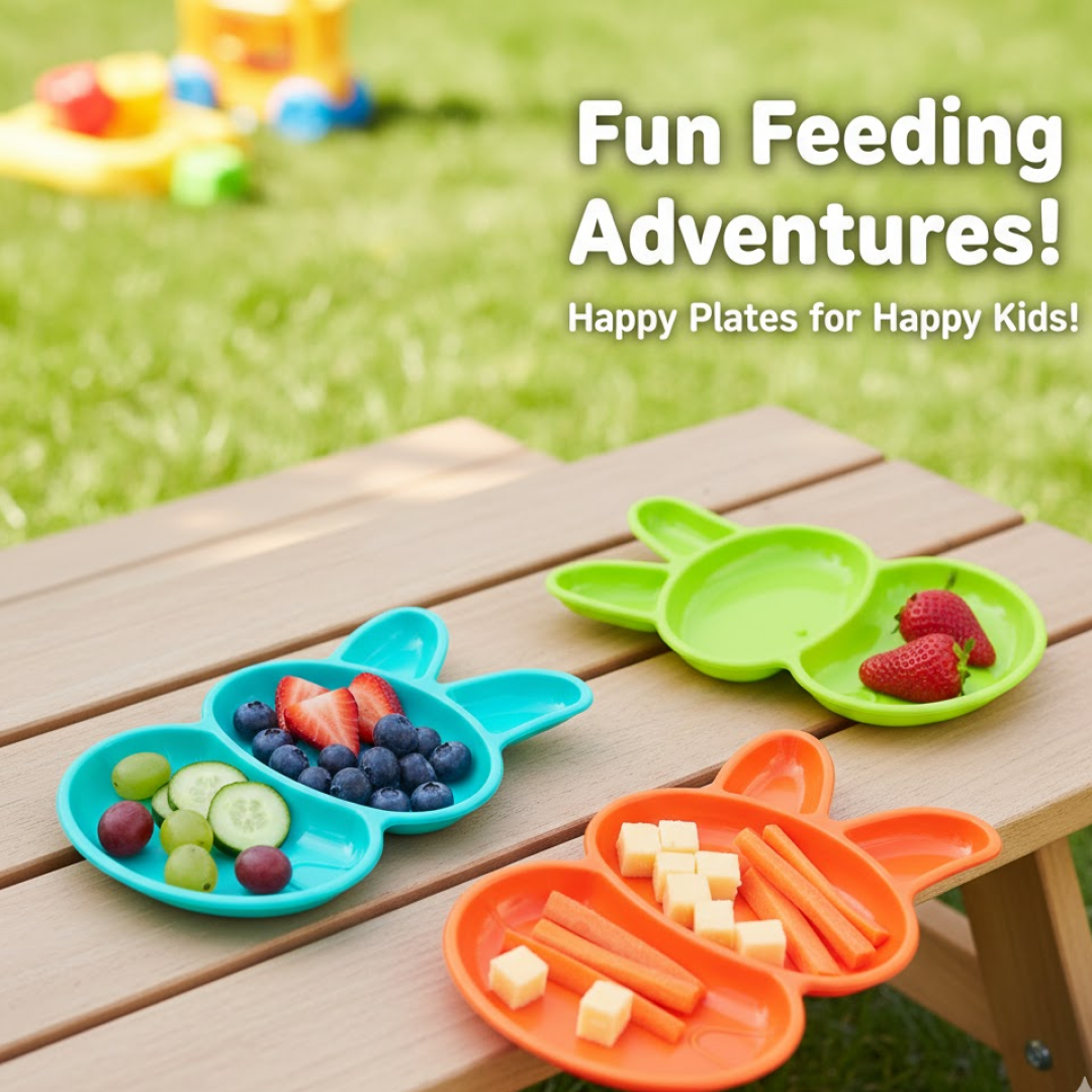 6-Piece Rabbit Shape Dish Set for Kids (Multicolor)