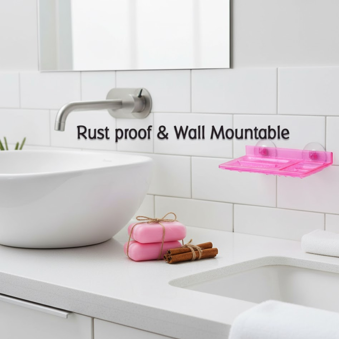 3-in-1 Glass Soap Dish for Bathroom Ware by Pure Source India