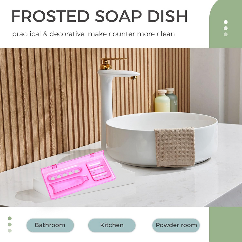3-in-1 Glass Soap Dish for Bathroom Ware by Pure Source India