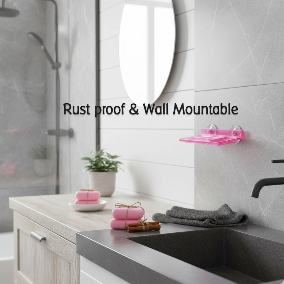 3-in-1 Glass Soap Dish for Bathroom Ware by Pure Source India