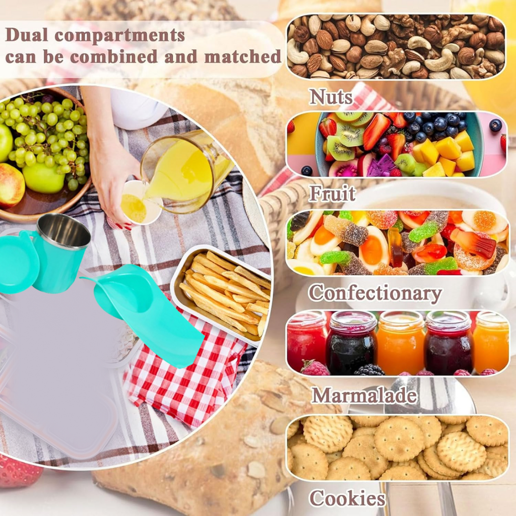 Snack Tray with 350ml Steel Cup for Kids & Home Use