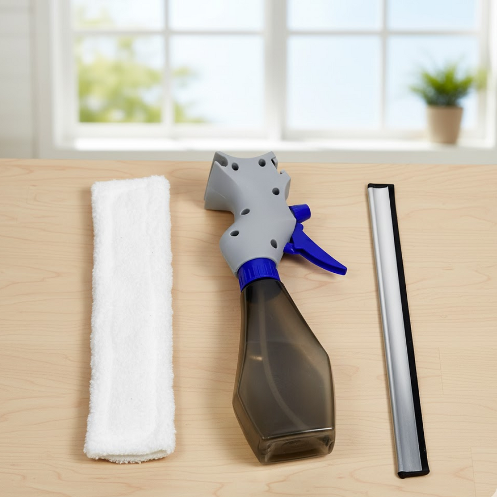 Plastic Easy Glass Cleaner 3 in 1 Spray Type Cleaning Brush, Pack of 1