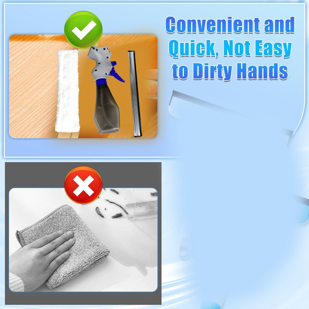 Plastic Easy Glass Cleaner 3 in 1 Spray Type Cleaning Brush, Pack of 1
