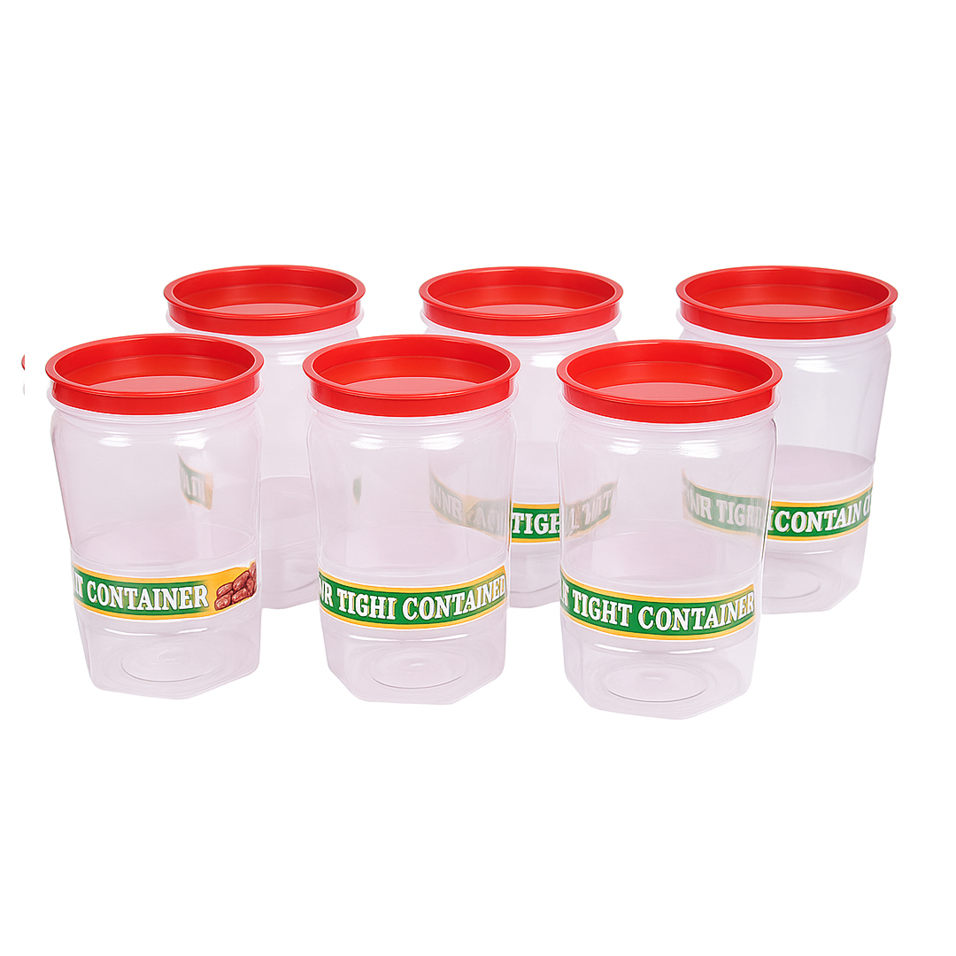 Air Tight Kitchen Storage Container (Approx - 1100Ml, Set of 6pcs)