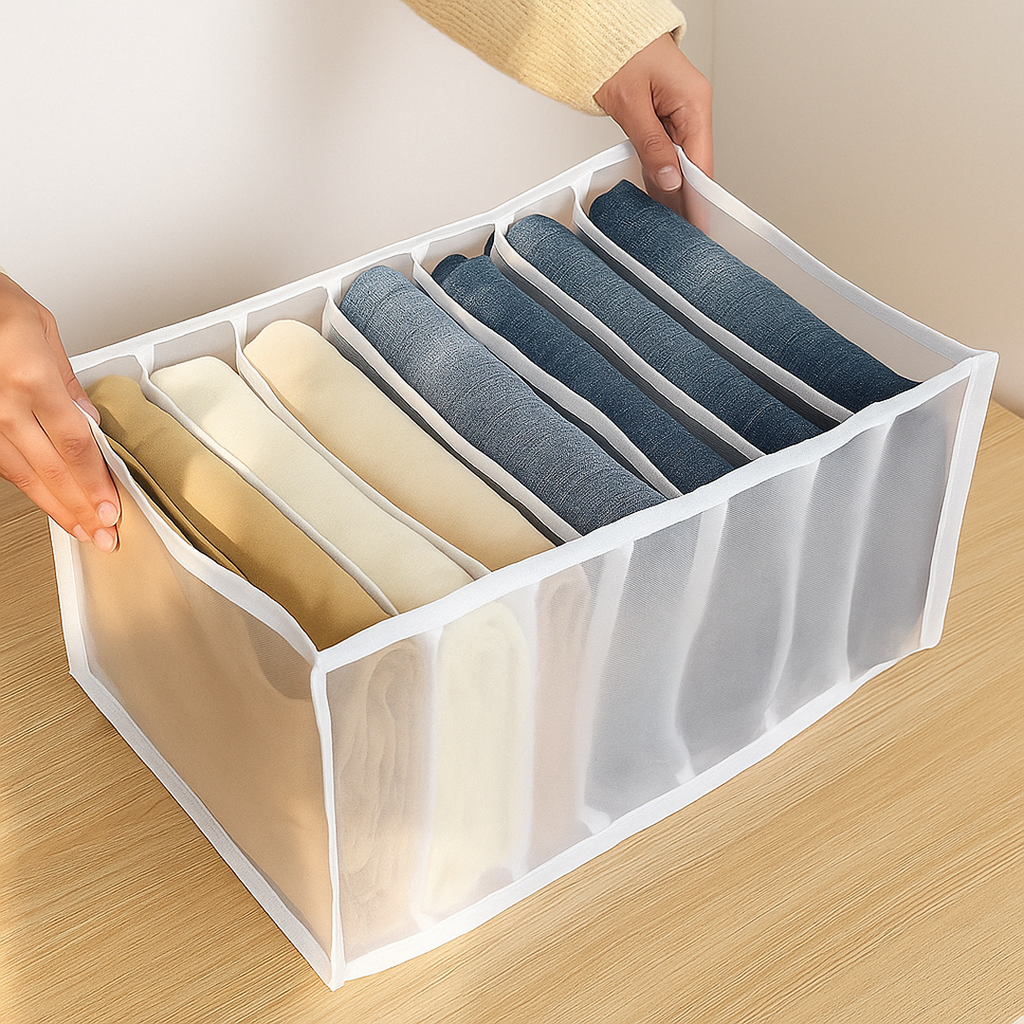 7 Grid Clothes Organizer for Wardrobe Storage