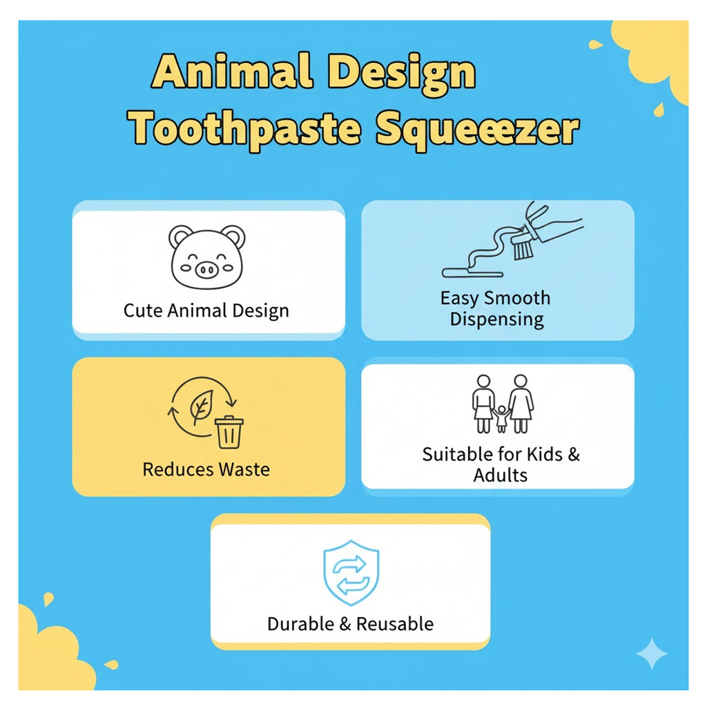 Animal Design Toothpaste Squeezer for Easy Dispensing
