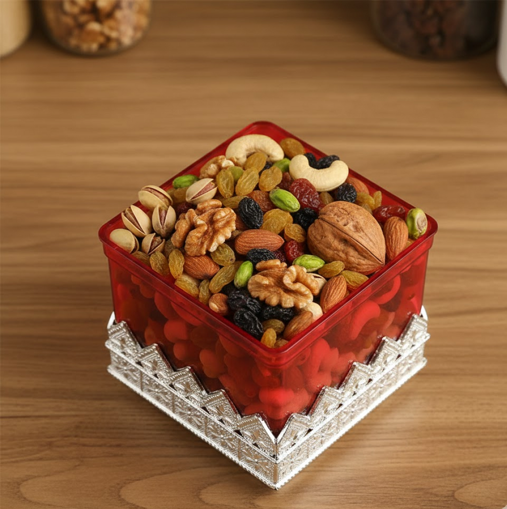 Ruby Dry fruit Storage Container - Attractive Design Box for Home & Kitchen