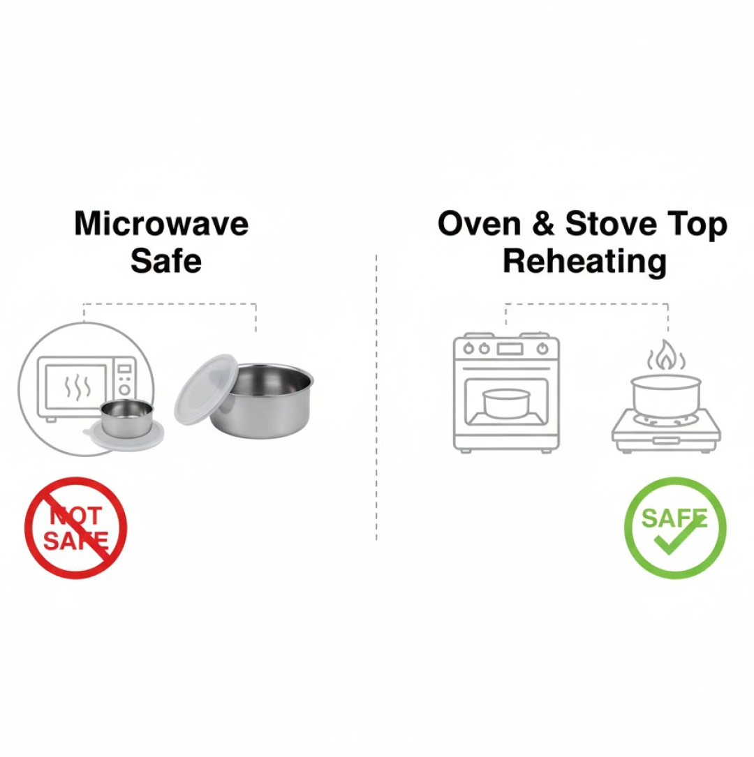 Stainless Steel Food Storage Airtight & Leak Proof Lunch Box