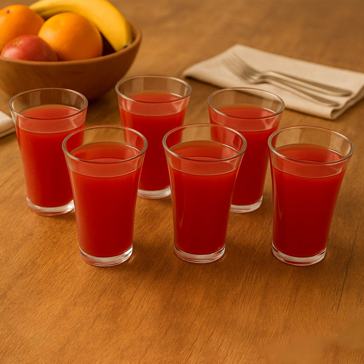 Plastic Drinking Glass Juice Glass Water Glass Set of 6 Transparent Glass
