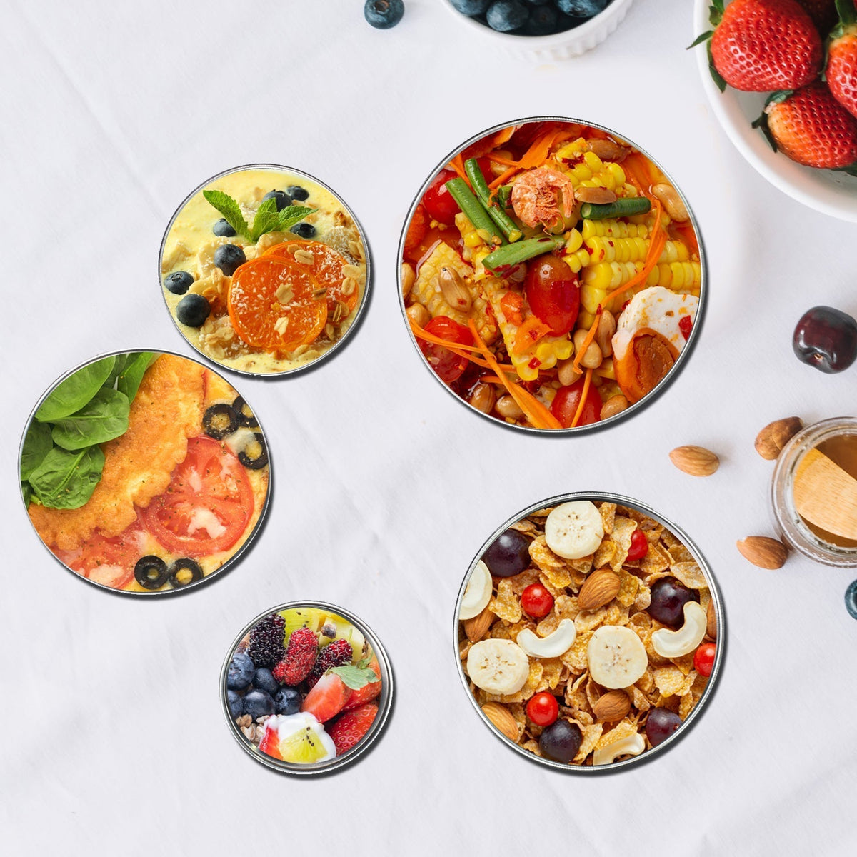 Leak-proof stainless steel food storage container