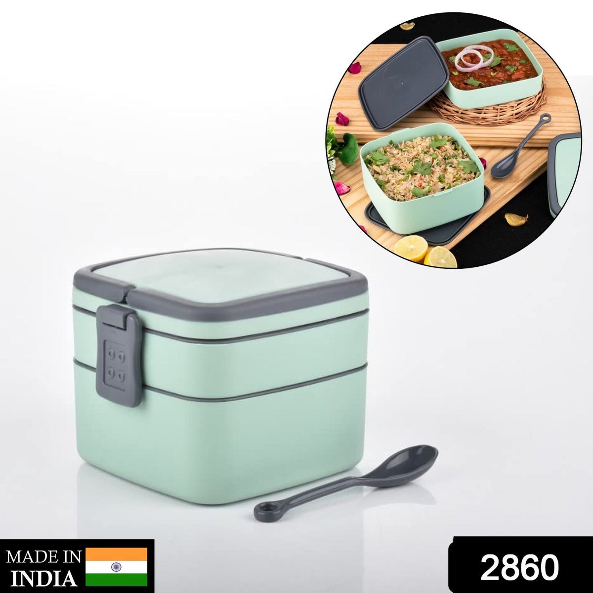 Plastic Green Lunch Box