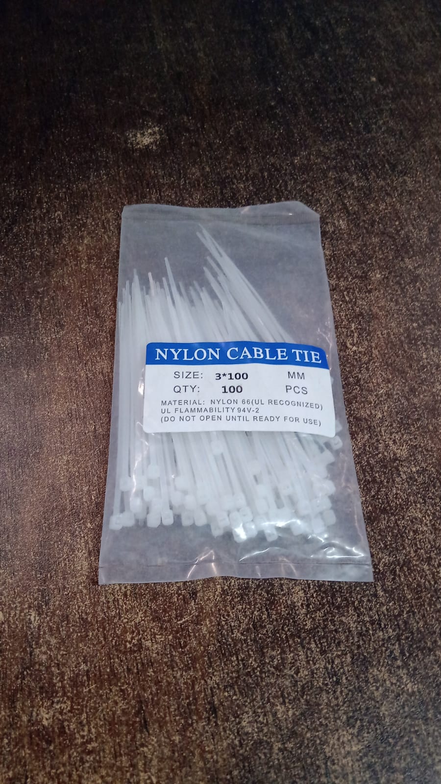 3×100 MM Nylon Self-Locking Cable Ties – Heavy Duty Zip Wire Tie (100 Pc)