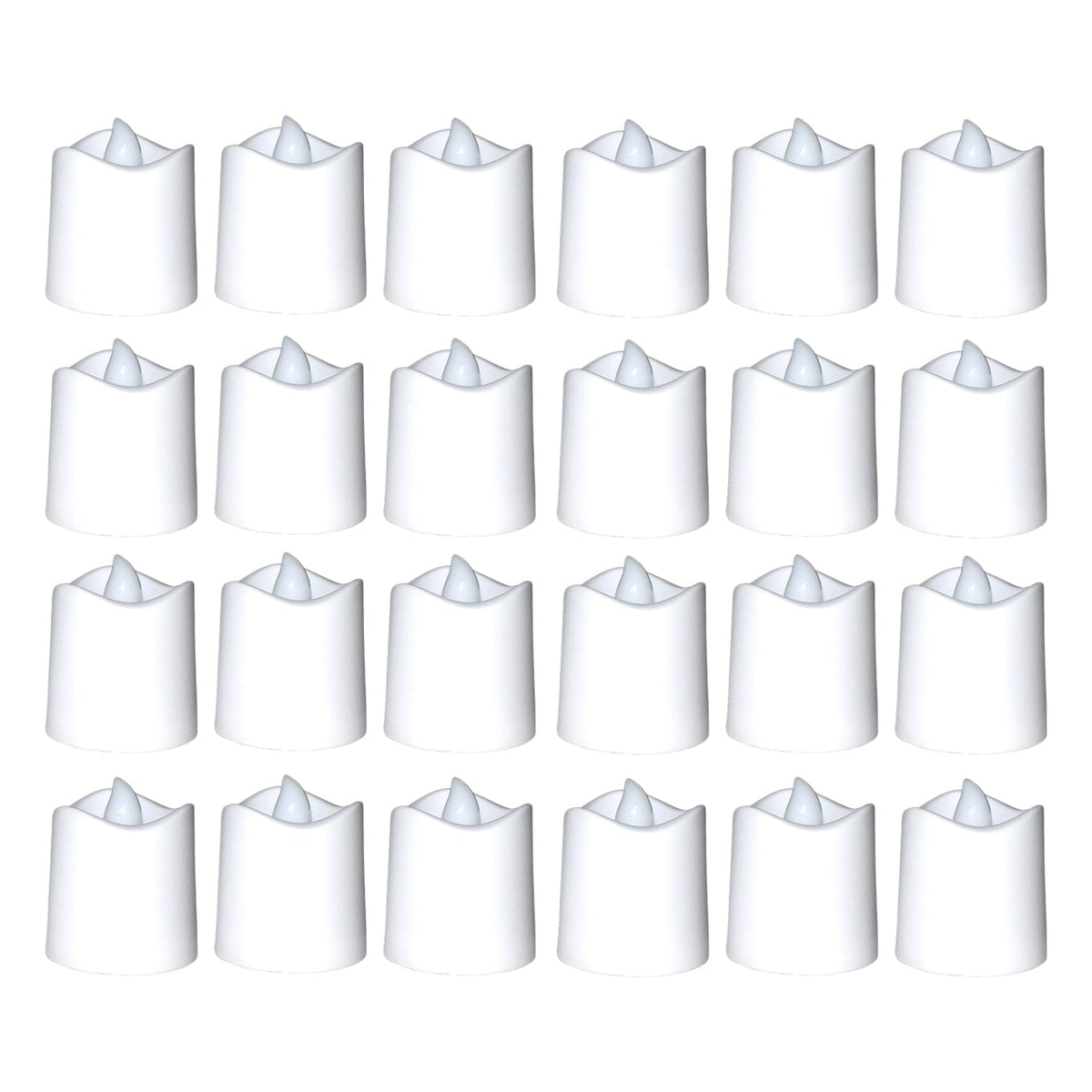 White LED tealight candles with a flickering effect