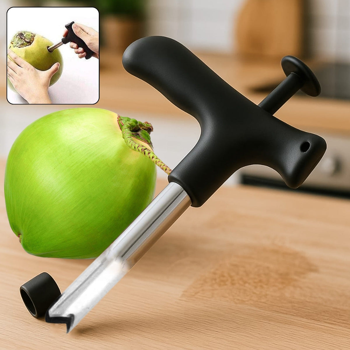 Premium Quality Stainless Steel Coconut Opener Tool / Driller with Comfortable Grip