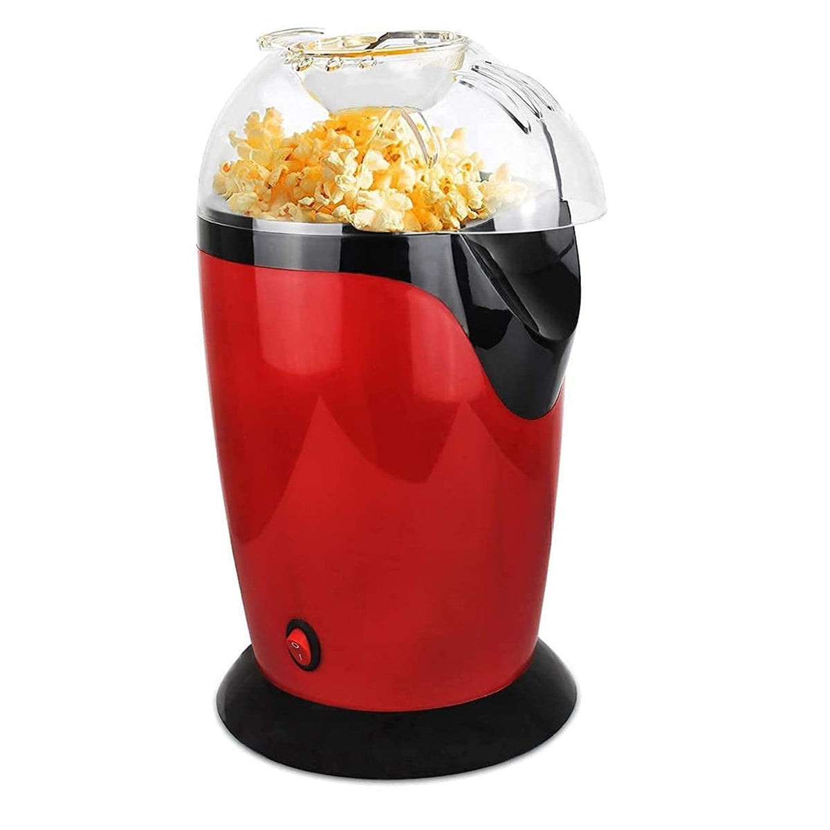 Hot air corn maker in action