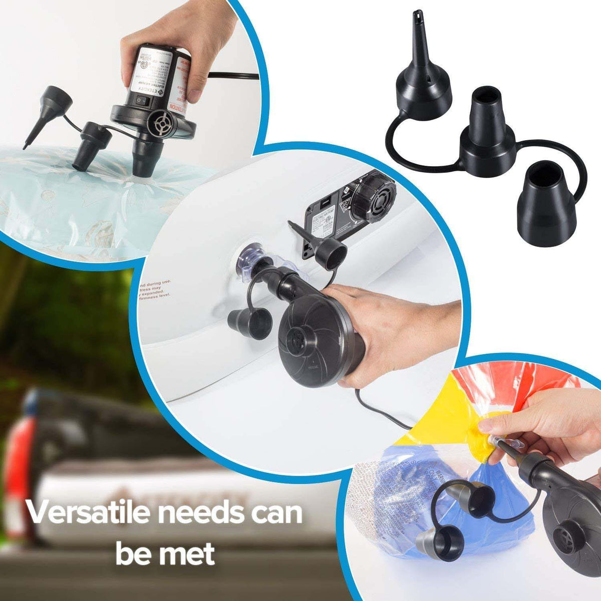 Electric Air Pump For Ball , Balloon ( 3 Nozzle )