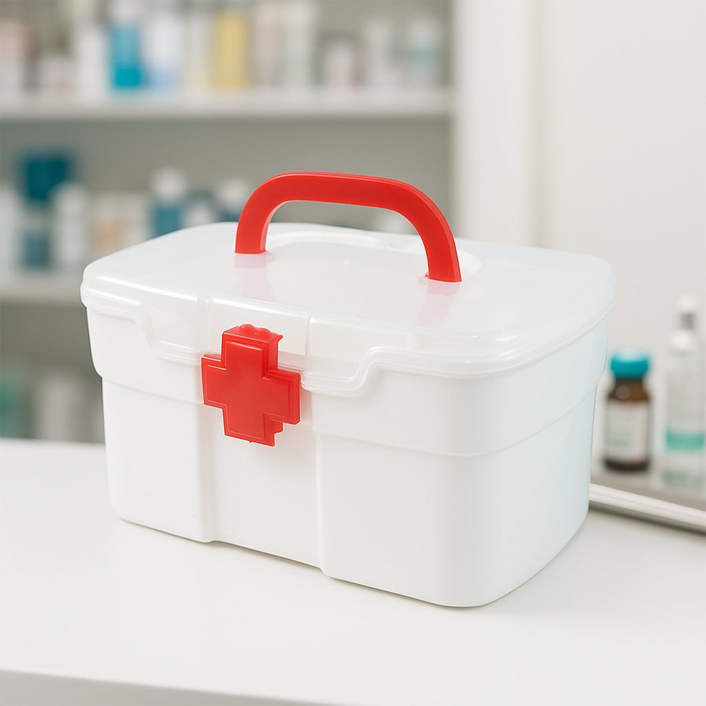 Medical Storage Box with Detachable Tray & Handle