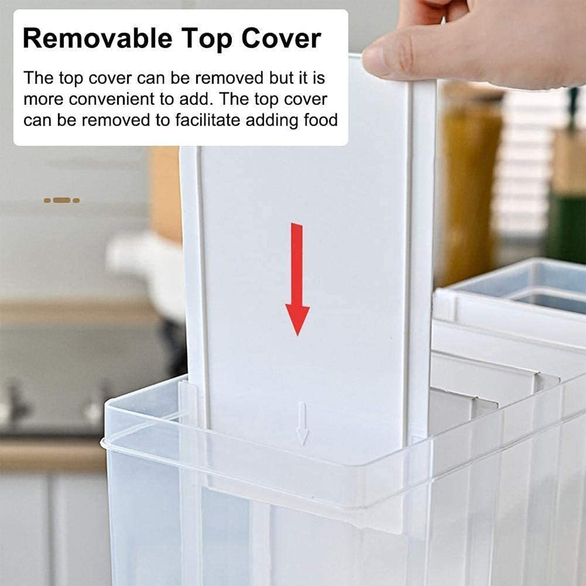 Easy Flow Cereal Dispenser for Kitchen 3 in 1 Push Button Wall Mount Container