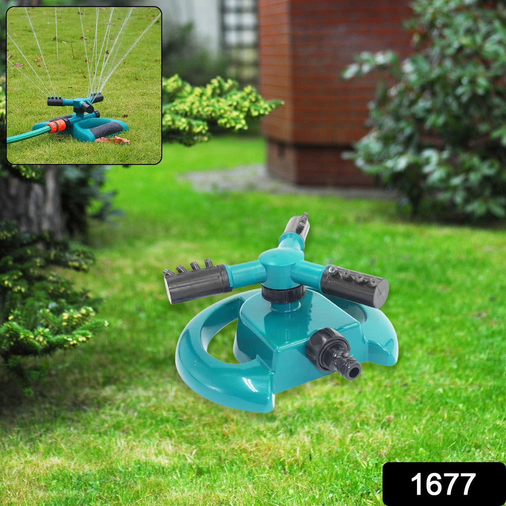 3 Arm 360° Sector Rotating Water Sprinkler Garden Pipe Hose Irrigation Yard